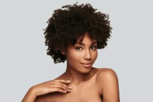 Woman with smooth skin after wrinkle treatment